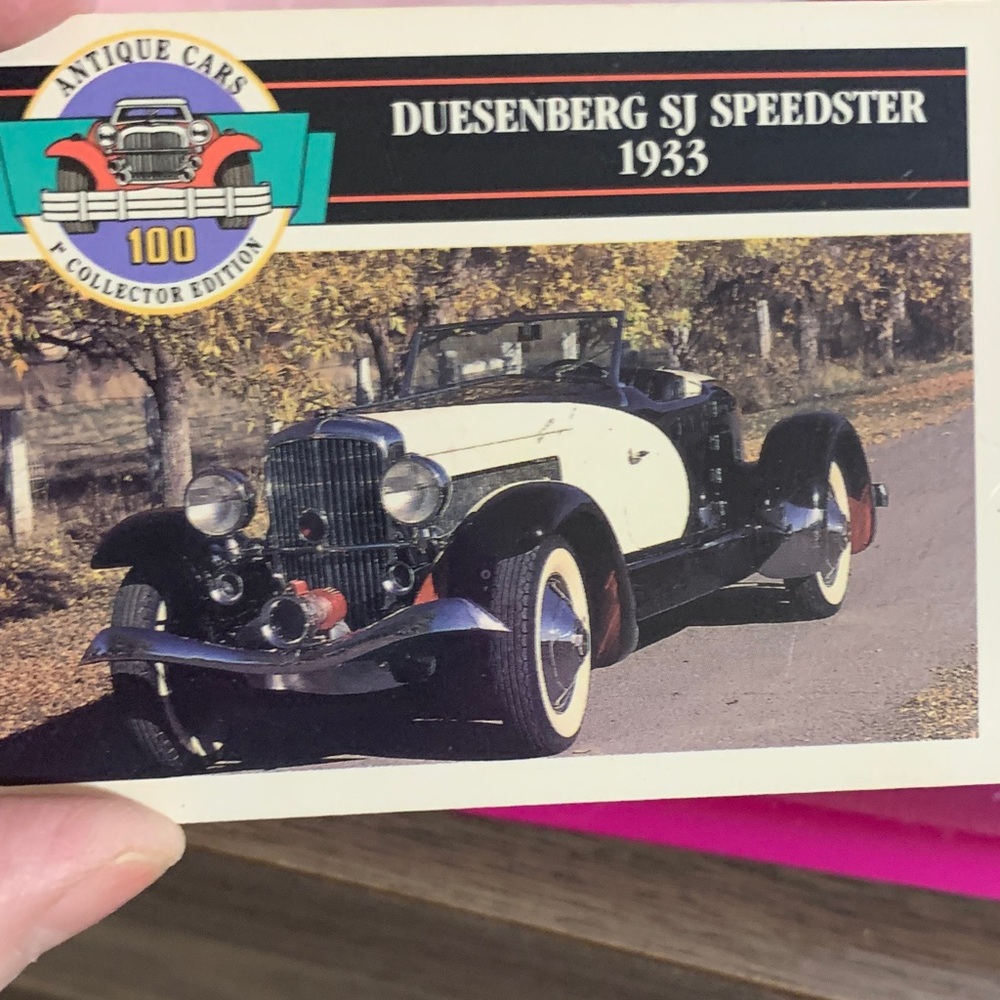 Panini Duesenberg SJ Speedster 1933 - Black, White. Collectible Card